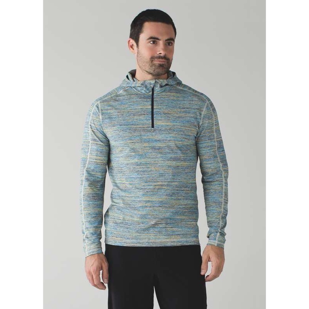 Lululemon Space Dye Camo Deep Navy Alberta Lake Blue Surge Warm Hoodie EUC Sz S